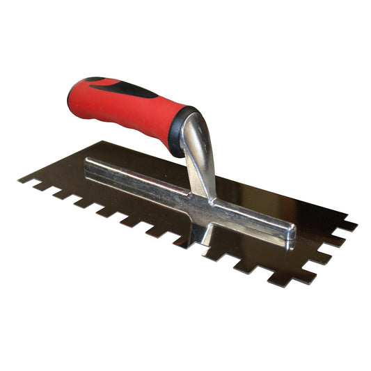 RTC Square Notch Trowel for Tile Installation, Stainless Steel Adhesive Spreader Set Of 2
