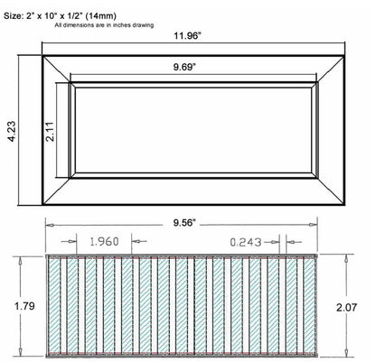 Chameleon Tile Vent Registers 2.25 x 10 Inch
