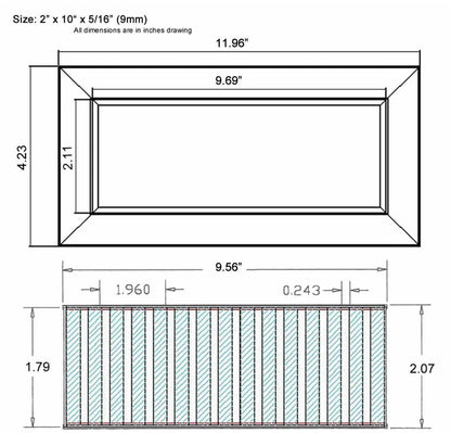 Chameleon Tile Vent Registers 2.25 x 10 Inch