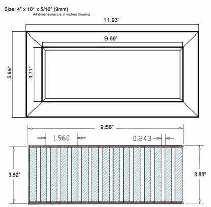 Chameleon Tile Vent Registers 4 x 10 Inch