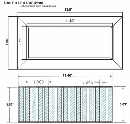 Chameleon Tile Vent Registers 4 x 12 Inch