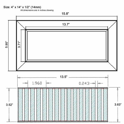 Chameleon Tile Vent Registers 4 x 14 Inch