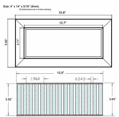 Chameleon Tile Vent Registers 4 x 14 Inch