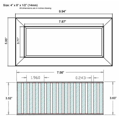 Chameleon Tile Vent Registers 4 x 8 Inch