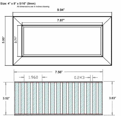 Chameleon Tile Vent Registers 4 x 8 Inch