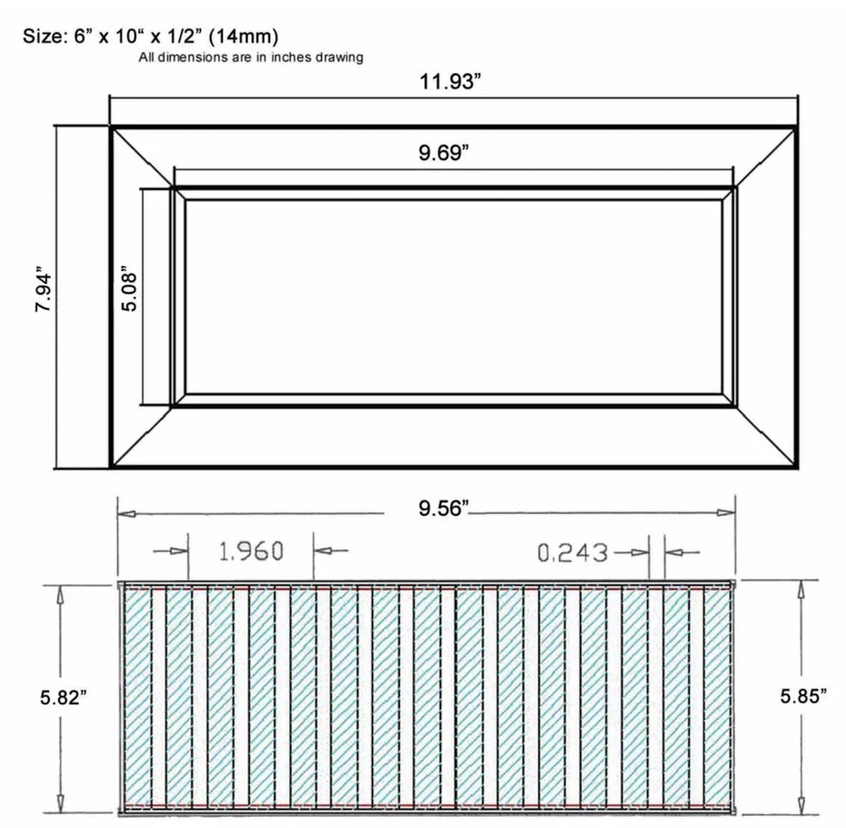 Chameleon Tile Vent Registers 6 x 10 Inch