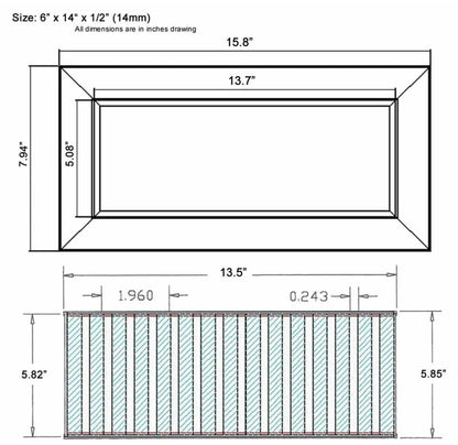 Chameleon Tile Vent Registers 6 x 14 Inch