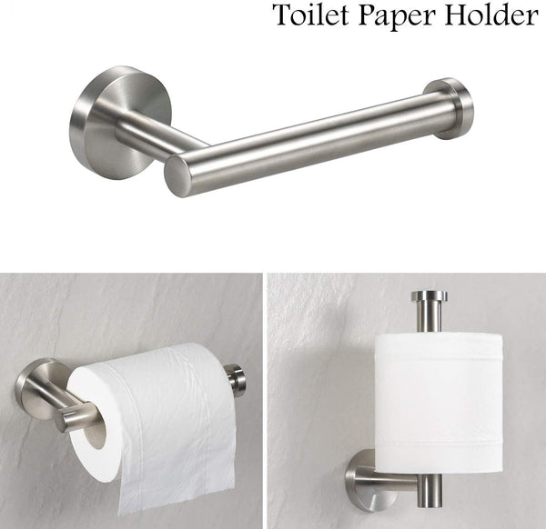 Sliver 16-Inch Towel Bar Bathroom Set, Wall Mount Stainless Steel Shower Accessories Set
