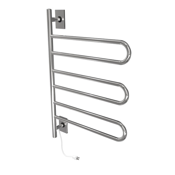 Amba Swivel SL3 Heated Towel Rack – Rotating Bars Towel Warmer, Plug-In/Hardwired Combo