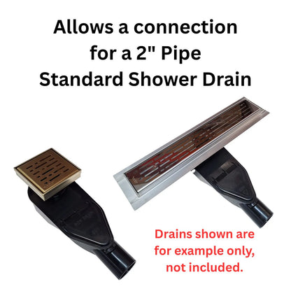 SereneDrains Side Discharge Vertical-to-Horizontal Converter with Tile Insert Linear Drain Kit