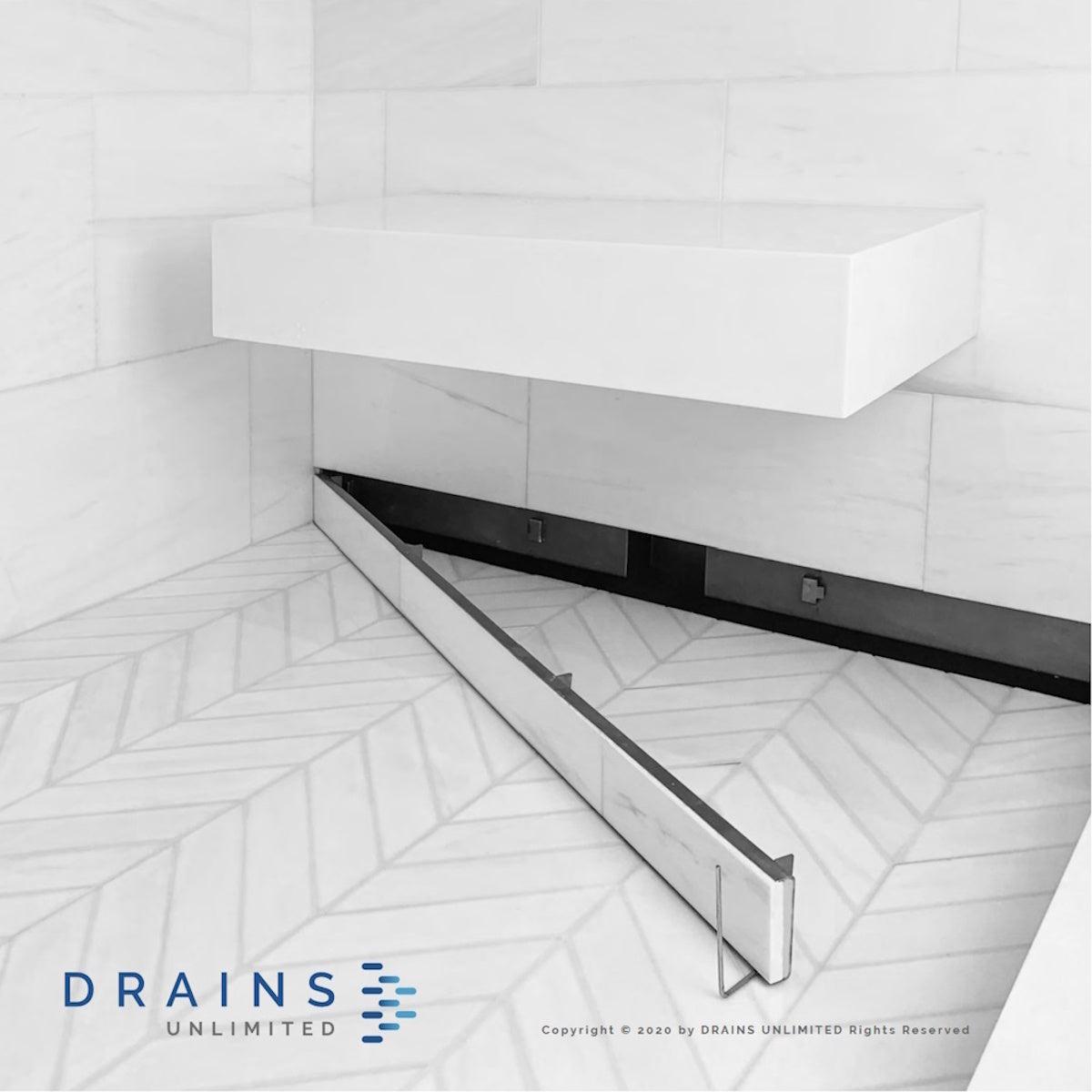 Recessed Linear Wall Drain Wall to Wall Flange Design | Drains Unlimited