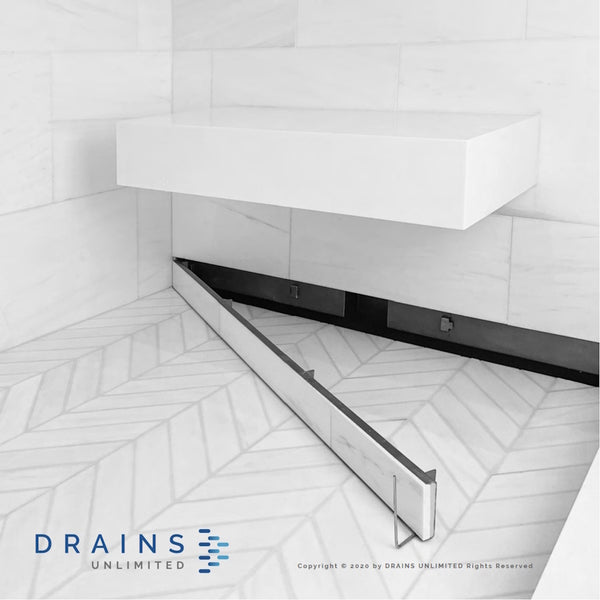 Recessed Linear Wall Drain Wall to Wall Flange Design | Drains Unlimited