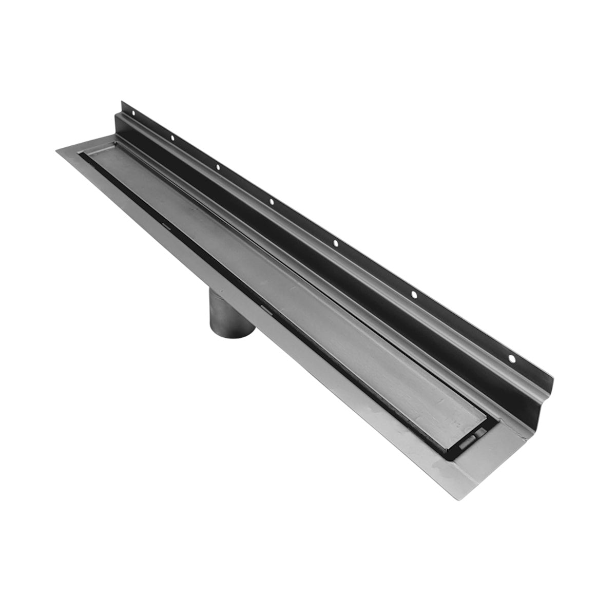 Wall Mounted Linear Floor Drain, invisible Tile Insert Cover, Backwall Flange Only