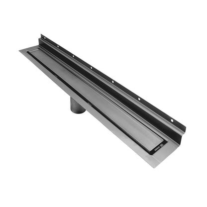 Wall Mounted Linear Floor Drain, invisible Tile Insert Cover, Backwall Flange Only