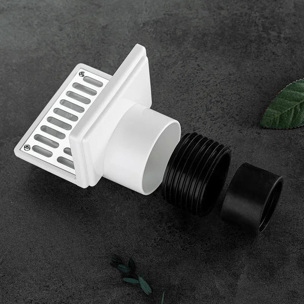 Wall Side Floor Drain, L Shape Side Outlet Horizontal Drainage, Wall Floor Drain