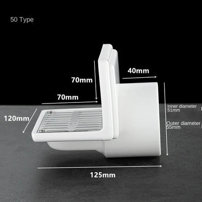 Wall Side Floor Drain, L Shape Side Outlet Horizontal Drainage, Wall Floor Drain