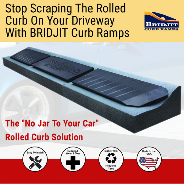 Bridjit 6-Piece Curb Ramp Set for Extra Large 24 Feet Driveways