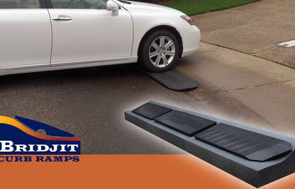 Bridjit Rubber Driveway Ramp | 5-Piece 20-Foot Driveway Curb Ramp for Low Cars