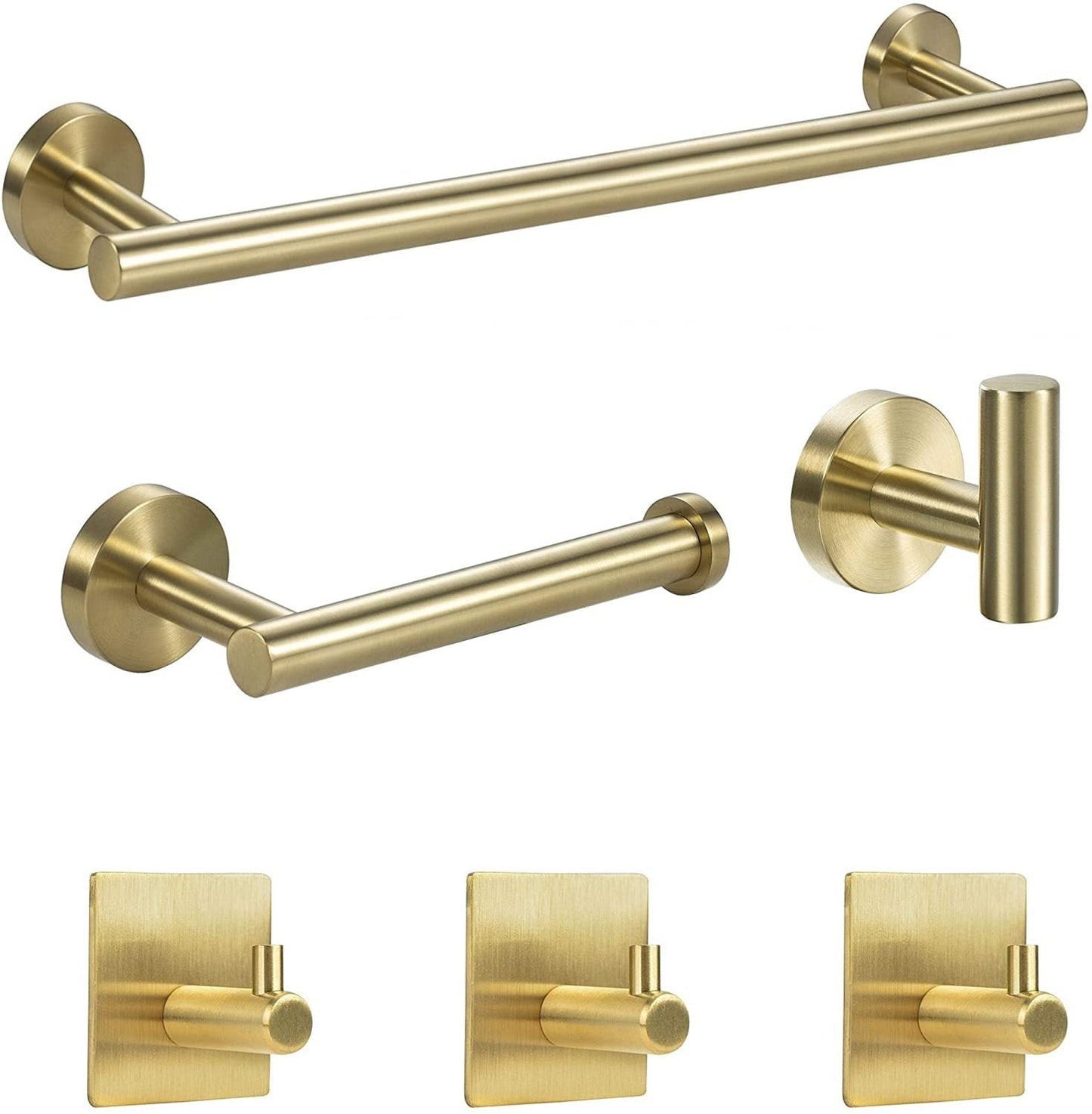 Gold 16-Inch Towel Bar Bathroom Set, Wall Mount Stainless Steel Shower Accessories Set