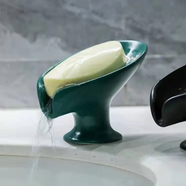 White Ceramic Soap Dish with Drain Tray