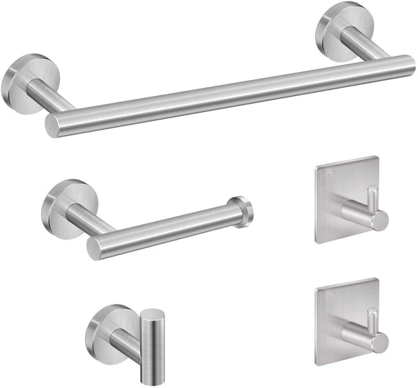 Gold 16-Inch Towel Bar Bathroom Set, Wall Mount Stainless Steel Shower Accessories Set
