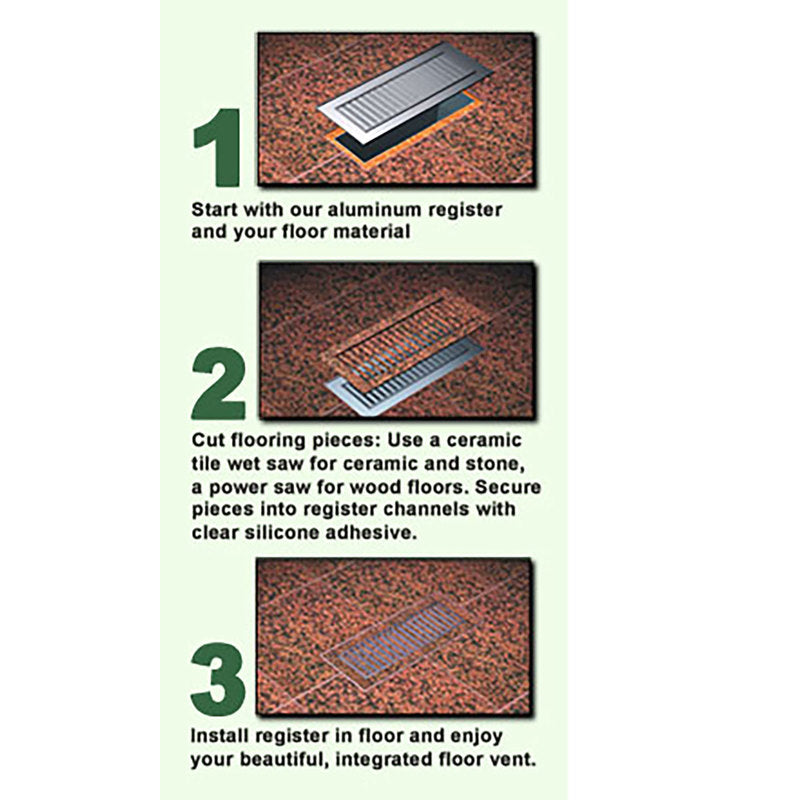 Chameleon Tile Vent Registers 6 x 10 Inch