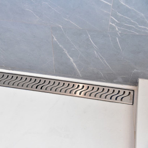 SereneDrains 24 Inch Linear Shower Drain Kit with 2 Inch Drain Flange, Hair Trap | 6 Grate Designs