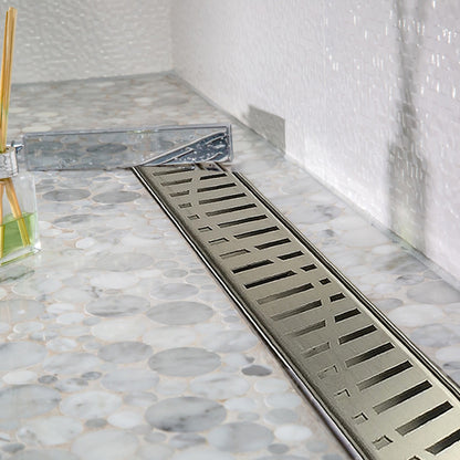 SereneDrains 30 Inch Linear Shower Drain Kit with 2 Inch Drain Flange, Hair Trap | 6 Grate Designs