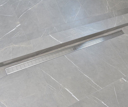 SereneDrains Linear Shower Drain, Polished, Linear Wedge Design