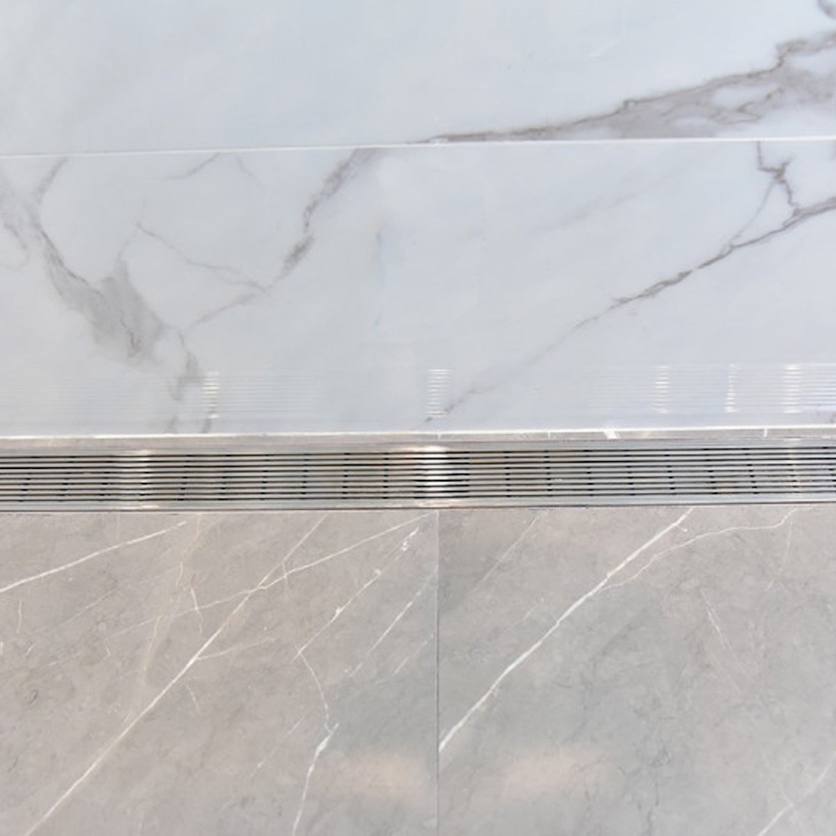 SereneDrains Linear Shower Drain, Polished, Linear Wedge Design