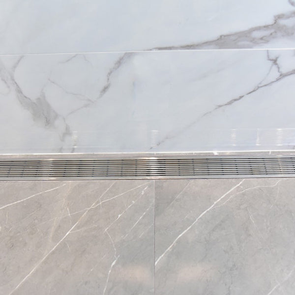SereneDrains Linear Shower Drain, Polished, Linear Wedge Design