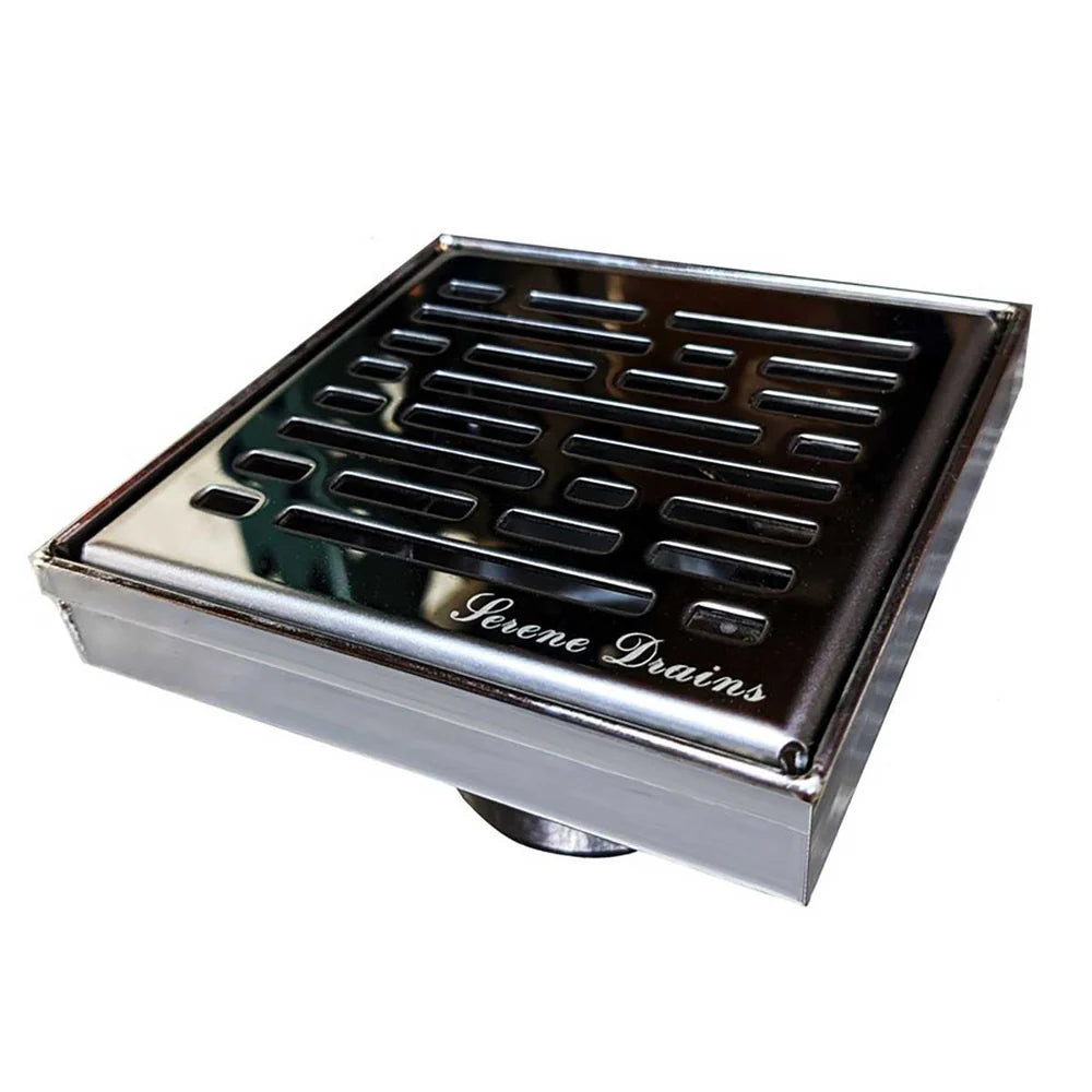 SereneDrains WOW Drain™ Horizontal Side Discharge Outlet with Square Shower Drain Kit