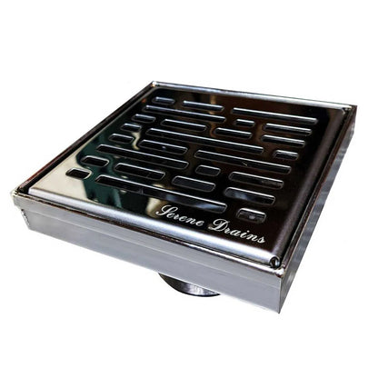 SereneDrains WOW Drain™ Horizontal Side Discharge Outlet with Square Shower Drain Kit