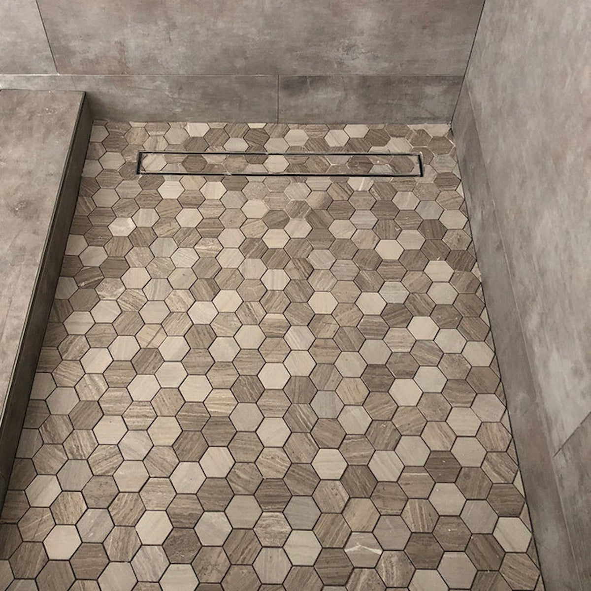 SereneDrains 60 Inch Linear Shower Drain Kit with 2 Inch Drain Flange, Hair Trap | 6 Grate Designs