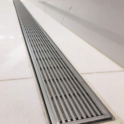 SereneDrains 30 Inch Linear Shower Drain Kit with 2 Inch Drain Flange, Hair Trap | 6 Grate Designs