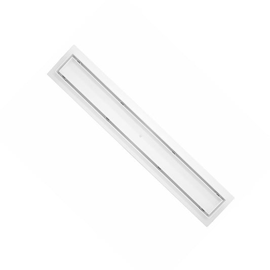 Matte White Tile Insert Linear Shower Drain | Modern Tile-Ready Linear Drain