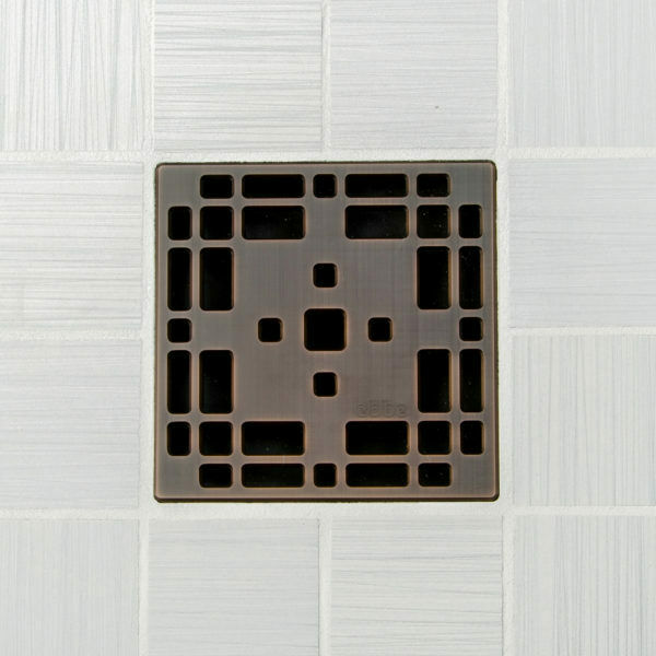 Ebbe E4801 Prairie Oil Rubbed Bronze Square Drain with Installation Kit