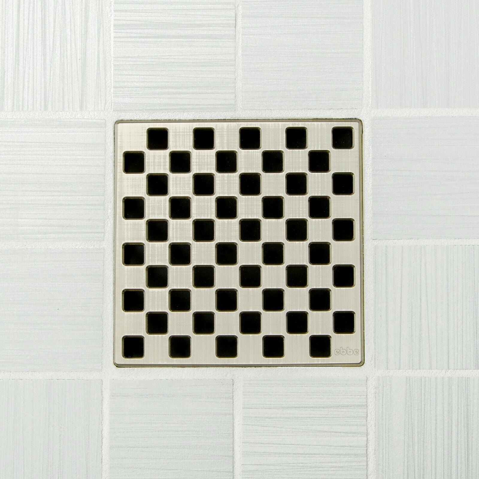 Ebbe E4807 Weave Brushed Nickel Square Shower Drain with Installation Kit