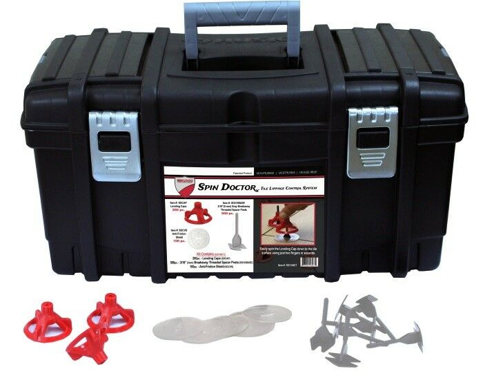 Spin Doctor PRO Tile Leveling System Kit – 200 Caps, 500 Bases, 100 Shields