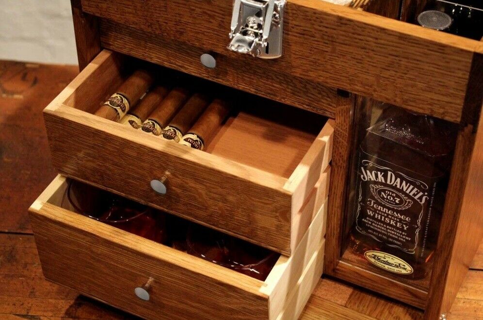 Gerstner 1403 Aficionado Golden Oak Travel Bar