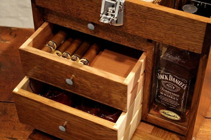 Gerstner 1403 Aficionado Golden Oak Travel Bar