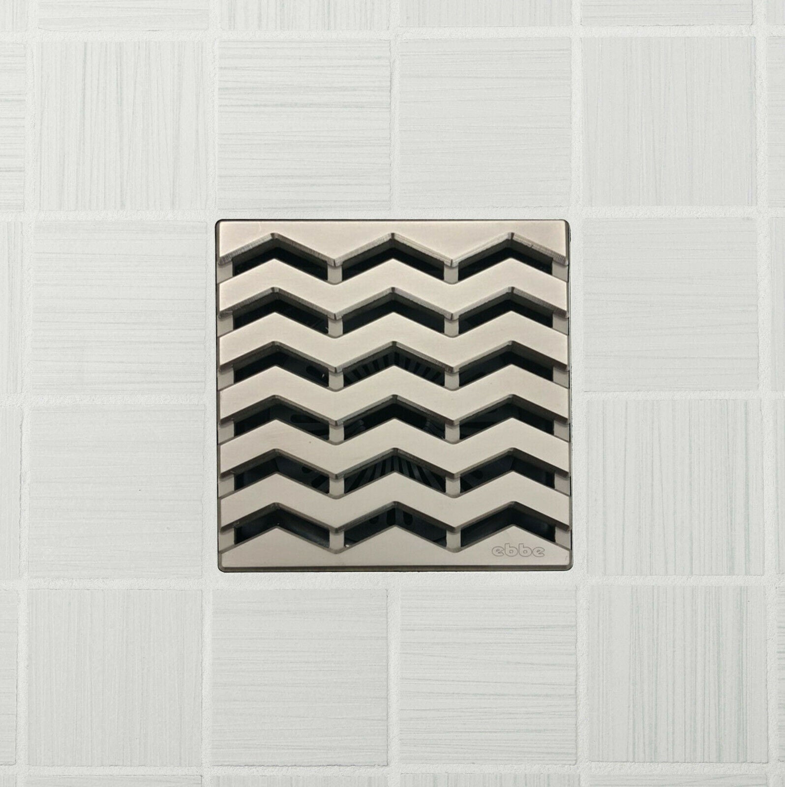 Ebbe E4816 Trend Brushed Nickel Square Shower Drain And Rough-in Adapter Kit