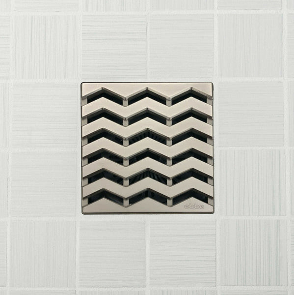 Ebbe E4816 Trend Brushed Nickel Square Shower Drain And Rough-in Adapter Kit