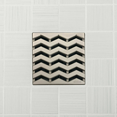 Ebbe E4816 Trend Brushed Nickel Square Shower Drain And Rough-in Adapter Kit