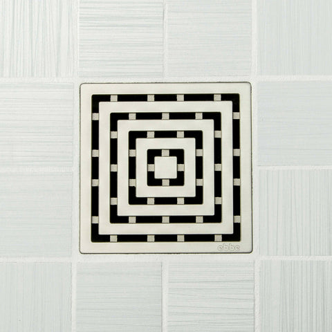 Ebbe E4815 Frames Satin Nickel Square Shower Drain And Rough-in Adapter Kit