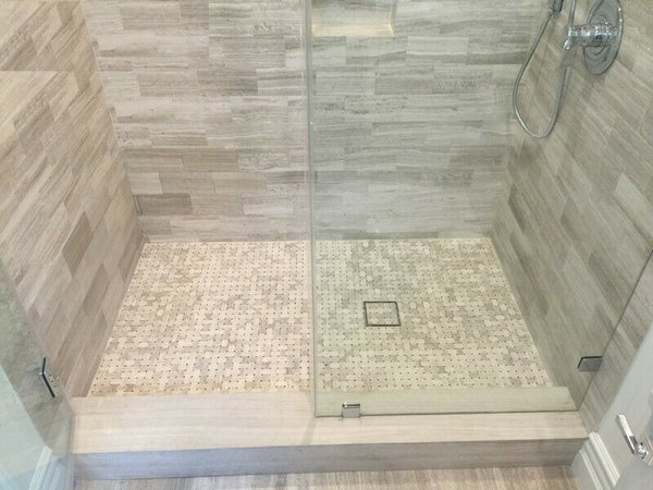 SereneDrains 5 Inch Tile Insert Square Shower Drain Brushed Nickel