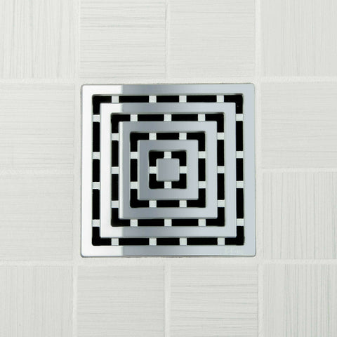 Ebbe E4815 Frames Polished Chrome Square Shower Drain And Rough-in Adapter Kit