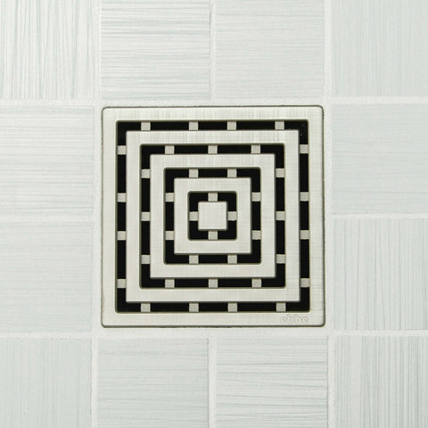 Ebbe E4815 Frames Brushed Nickel Square Shower Drain with Installation Kit