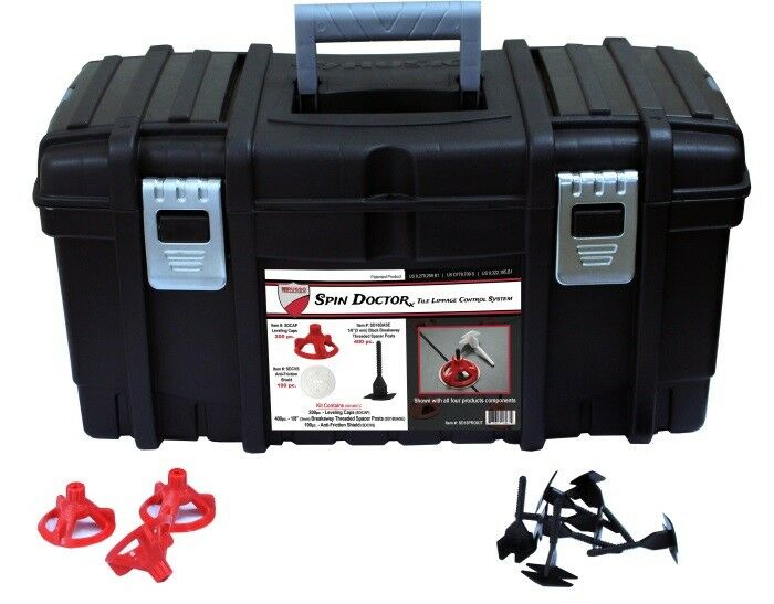 Spin Doctor PRO Tile Leveling System Kit – 200 Caps, 500 Bases, 100 Shields