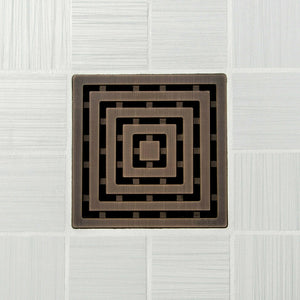 Ebbe E4815 Frames Oil Rubbed Bronze Square Shower Drain And Rough-in Adapter Kit